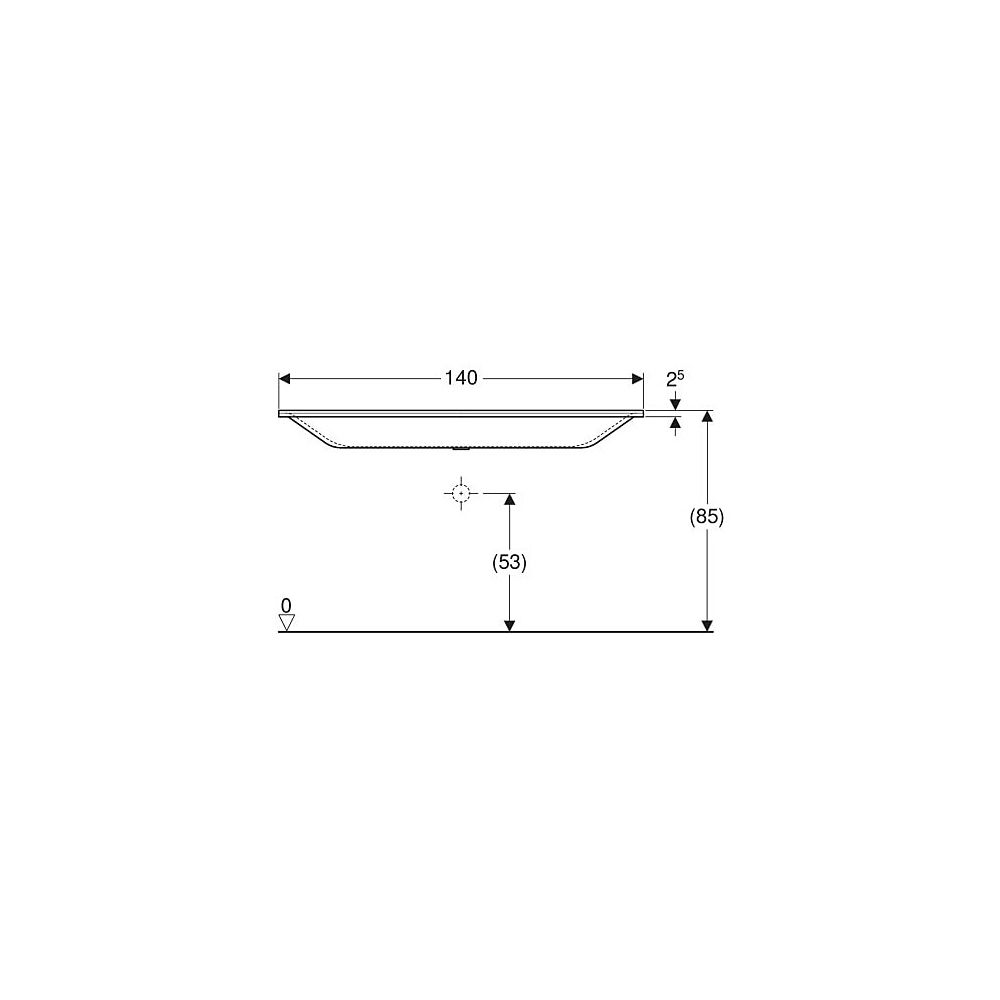 Geberit Xeno2 Möbelwaschtisch, Breite 140cm, Tiefe 48cm, ohne Hahnloch, ohne Überlau... GEBERIT-500276001 4025416383215 (Abb. 5)
