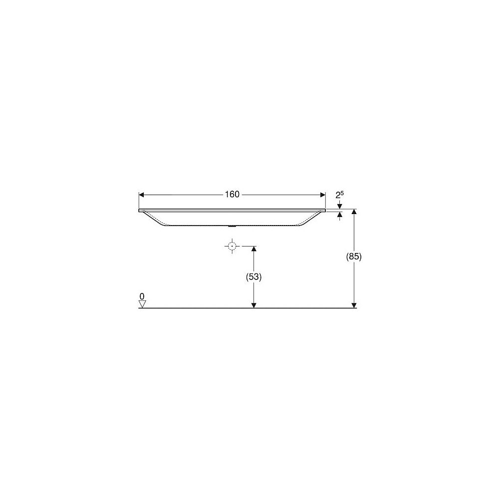 Geberit Xeno2 Möbelwaschtisch, Breite 160cm, Tiefe 48cm, ohne Hahnloch, ohne Überlau... GEBERIT-500278001 4025416432319 (Abb. 5)