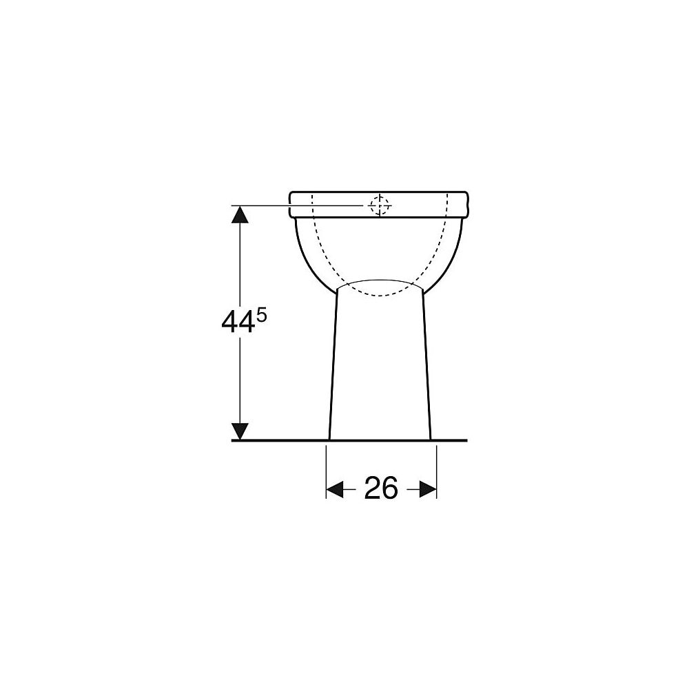 Geberit Renova Comfort Stand-WC Flachspüler, erhöht, Höhe 49cm, Abgang vertikal Tief... GEBERIT-218521000 4022009353686 (Abb. 5)