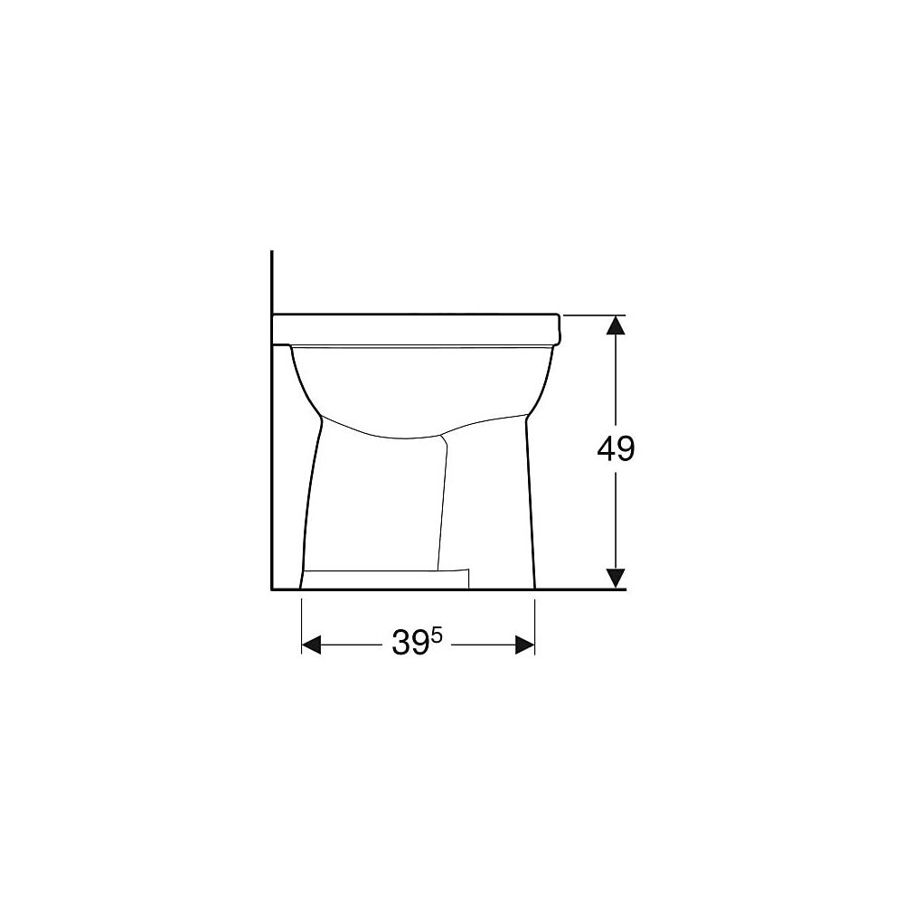 Geberit Renova Comfort Stand-WC Flachspüler, erhöht, Höhe 49cm, Abgang vertikal Tief... GEBERIT-218521000 4022009353686 (Abb. 6)