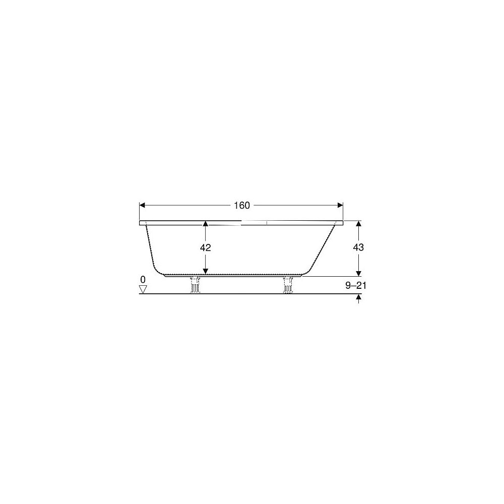 Geberit Renova Fünfeckbadewanne Länge 160cm, Breite 75cm, Abgang links... GEBERIT-657261000 4022009093476 (Abb. 5)