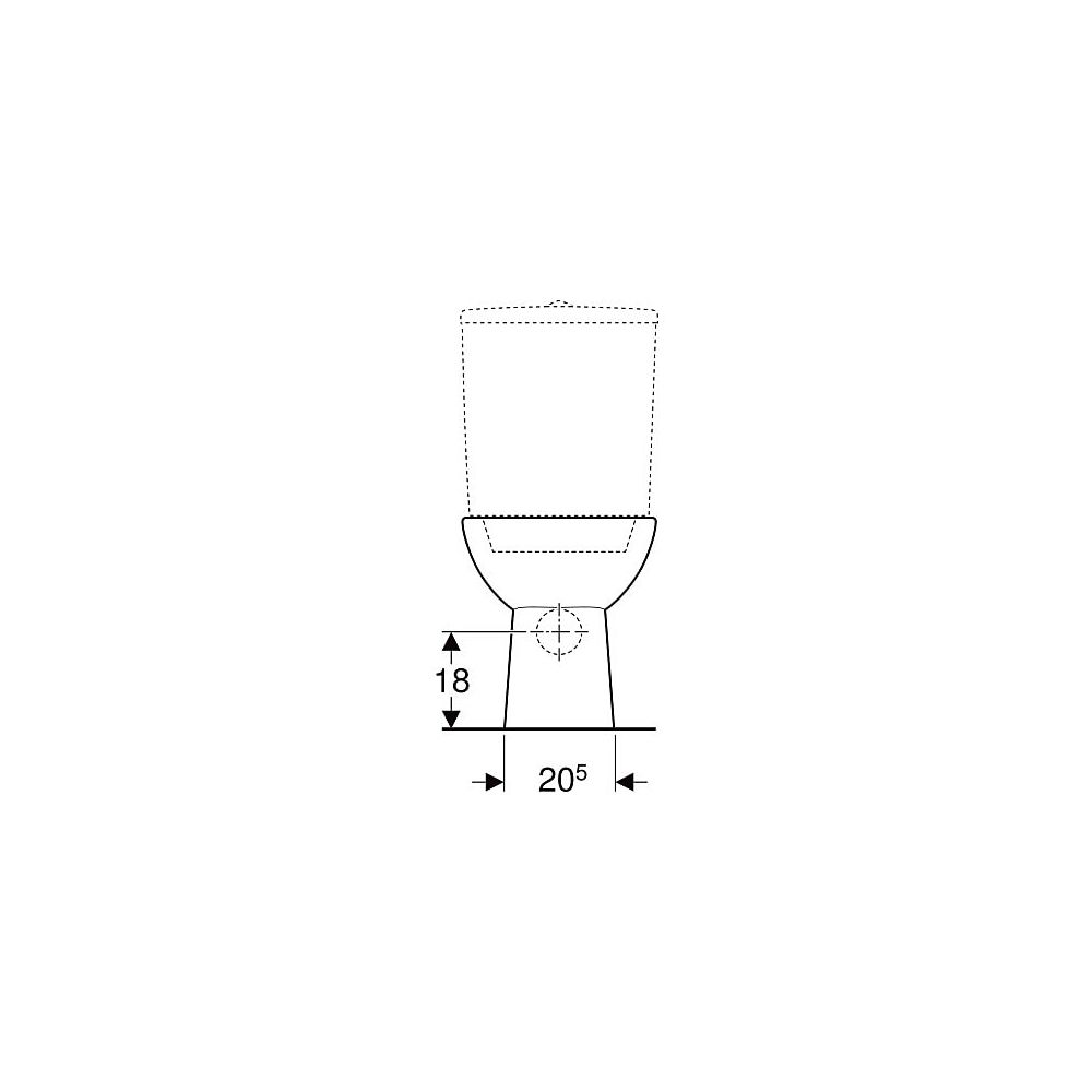 Geberit Renova Stand-WC für Aufputzspülkasten aufgesetzt, Tiefspüler, Abgang horizon... GEBERIT-203820600 4022009353723 (Abb. 5)