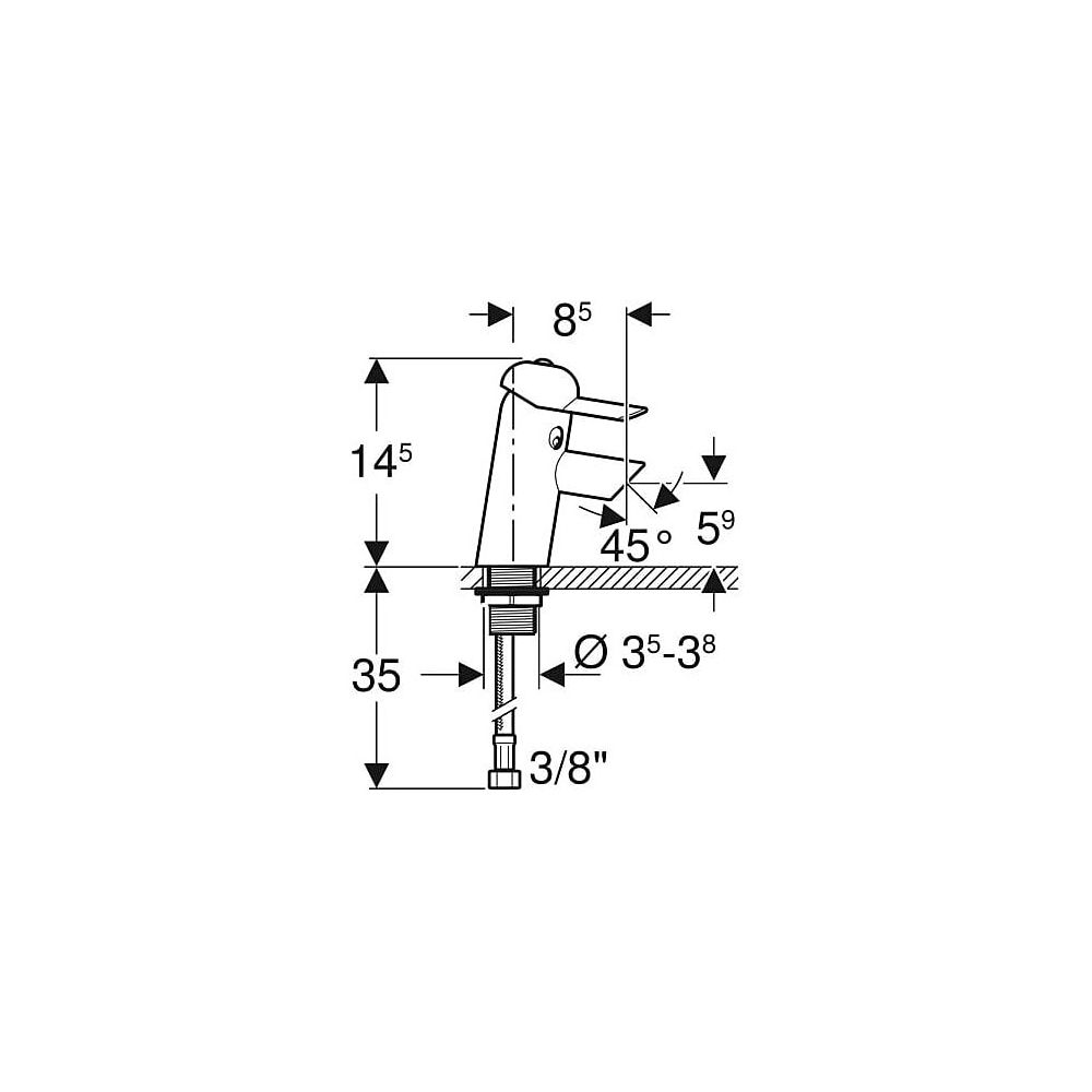 Geberit Bambini Waschtischarmatur Einhebelmischer, mit Mischer, Staubgrau/Hochglanz ... GEBERIT-116207211 4025410642783 (Abb. 4)