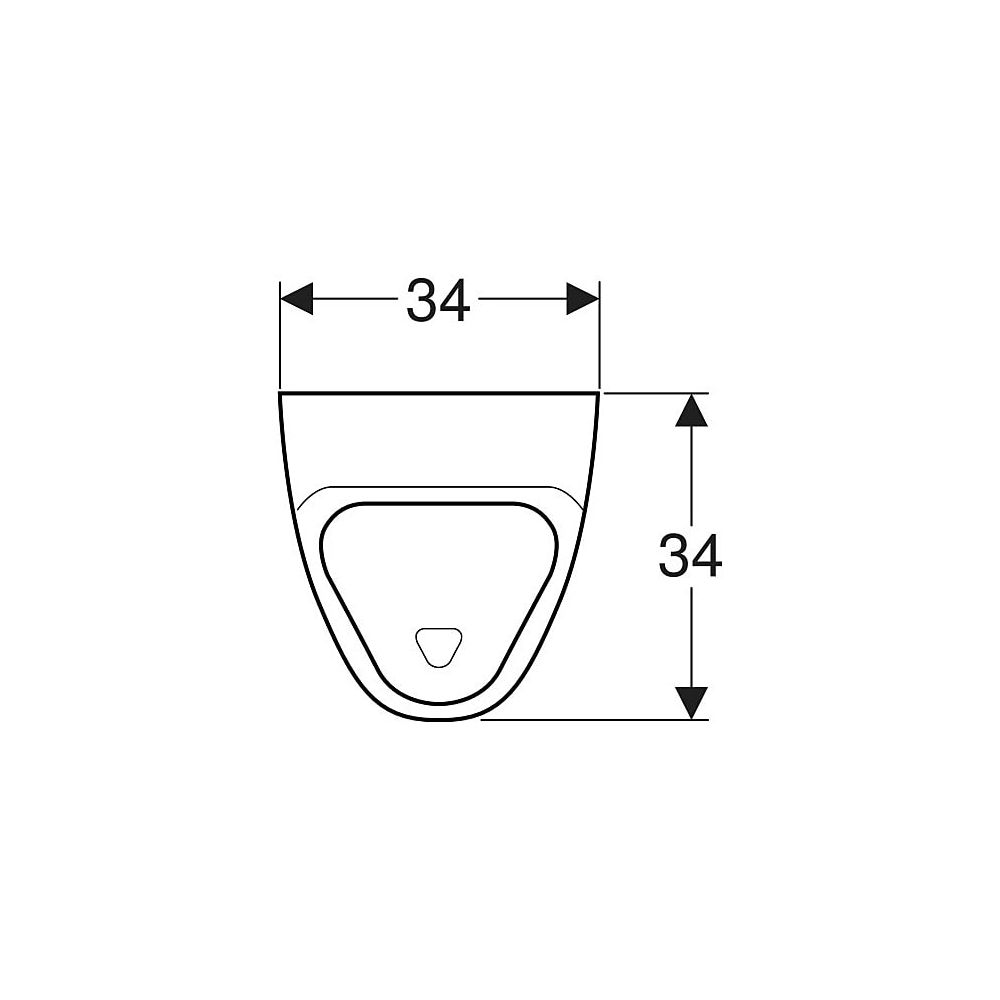 Geberit Alivio Urinal mit Ablaufsieb, Zulauf von hinten, Tiefe 34cm, Abgang nach hin... GEBERIT-238000000 4022009327175 (Abb. 4)