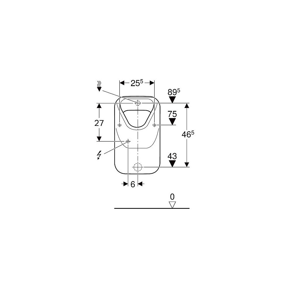 Geberit Alivio Urinal mit Ablaufsieb, Zulauf von hinten, Tiefe 34cm, Abgang nach hin... GEBERIT-238000000 4022009327175 (Abb. 5)