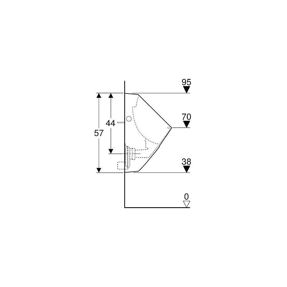 Geberit Alivio Urinal mit Ablaufsieb, Zulauf von hinten, Tiefe 34cm, Abgang nach hin... GEBERIT-238000000 4022009327175 (Abb. 6)