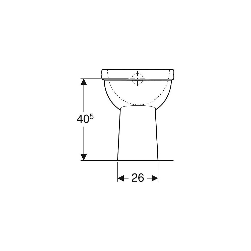 Geberit Renova Comfort Stand-WC Flachspüler, erhöht, Höhe 45cm, Abgang vertikal Tief... GEBERIT-218511600 4022009353655 (Abb. 5)