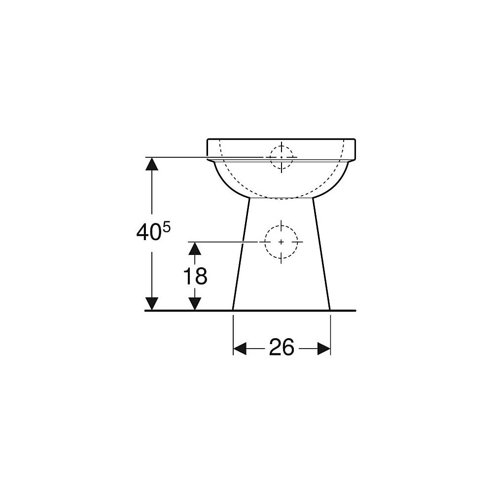 Geberit Renova Comfort Stand-WC Flachspüler, erhöht, Höhe 45cm, Abgang horizontal Ti... GEBERIT-218510600 4022009353754 (Abb. 5)