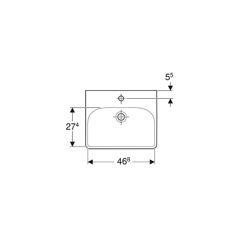 Geberit Smyle Square Handwaschbecken, 50x16x41cm, Hahnloch mittig, Überlauf sichtbar... GEBERIT-500256018 4025416383222 (Abb. 4)