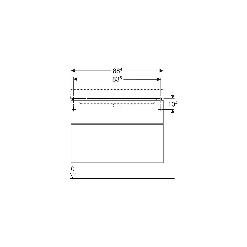 Geberit Smyle Square Unterschrank für Waschtisch, 2 Schubladen, 88,4x61,7x47cm, Weiß... GEBERIT-500354001 4025416363125 (Abb. 5)