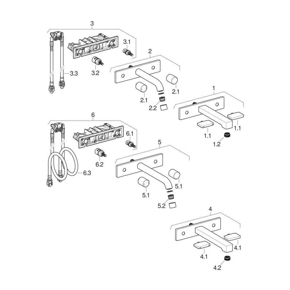 Geberit ONE Waschtischarmatur rundes Design, Wandmontage Länge 16,5cm Zweigriffmisch... GEBERIT-116460211 4025410572349 (Abb. 8)