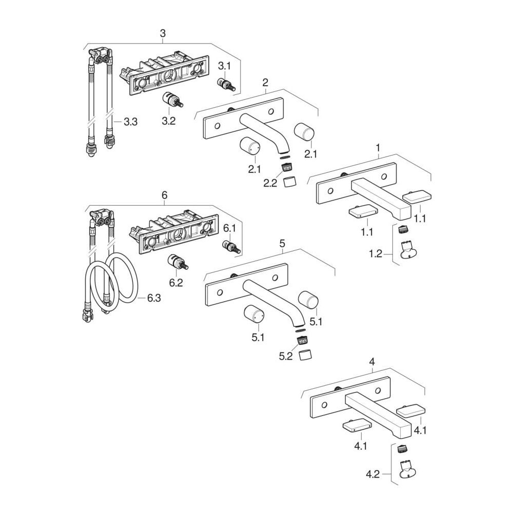 Geberit ONE Waschtischarmatur eckiges Design, Wandmontage Länge 22cm Zweigriffmische... GEBERIT-116465211 4025410907226 (Abb. 9)