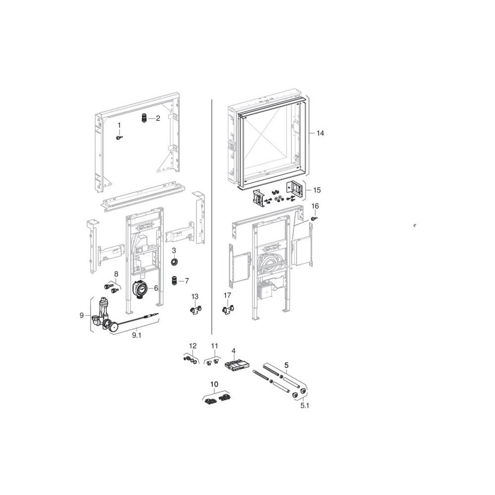 Geberit Rohbaubox für Geberit ONE Spiegelschrank, Höhe 90cm Nennbreite 60cm, für Tr... GEBERIT-111941001 4025410946195 (Abb. 10)
