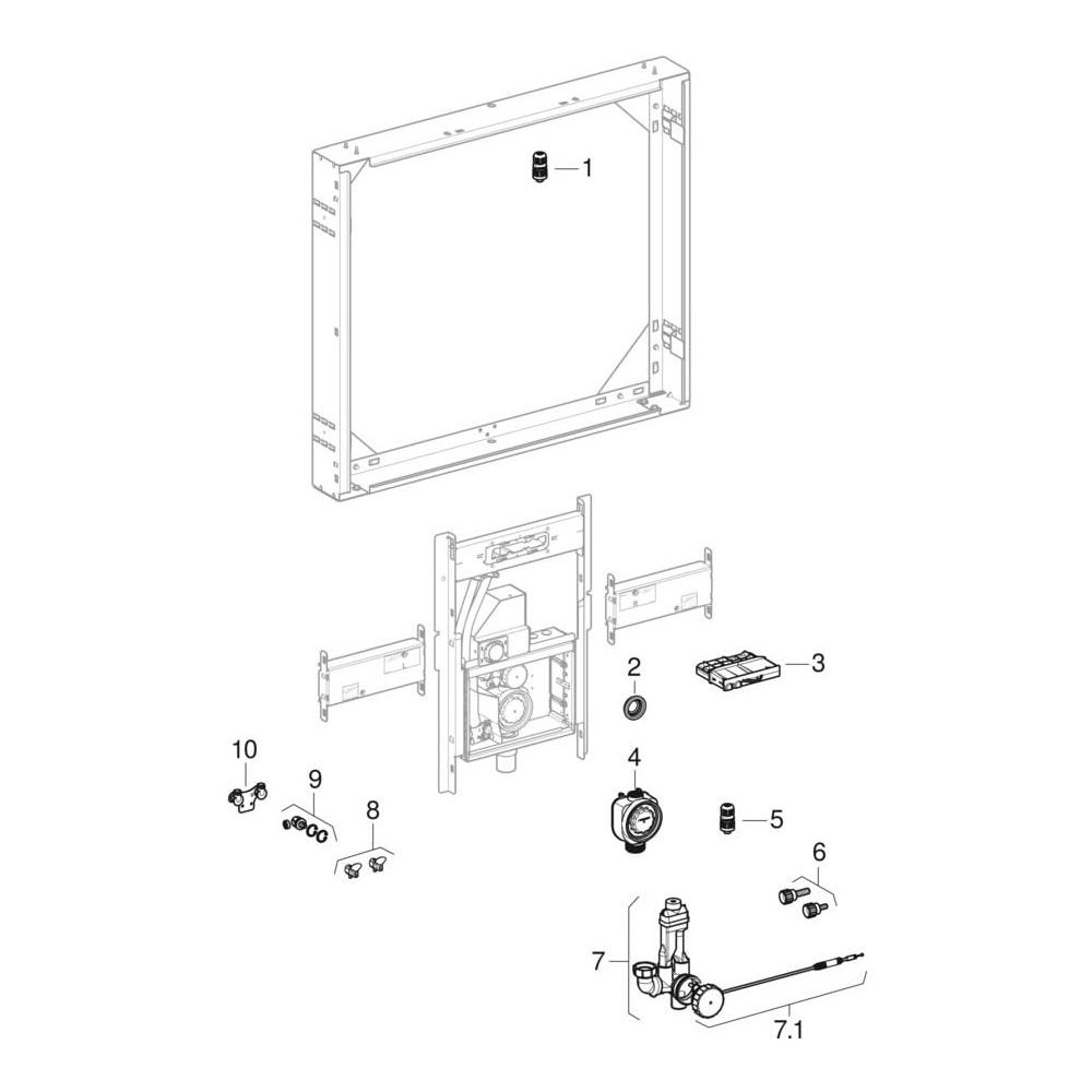 Geberit GIS Set für ONE Waschtisch verkürzte Ausladung, ONE Wandarmatur, UP-Drehgeru... GEBERIT-461474001 4025416781004 (Abb. 8)