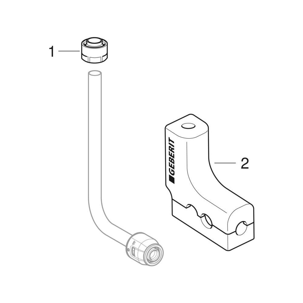 Geberit PushFit Metallrohr-Anschlussbogen 90 Grad mit Dämmbox, Anschlussverschraubun... GEBERIT-651250222 4025410585141 (Abb. 8)