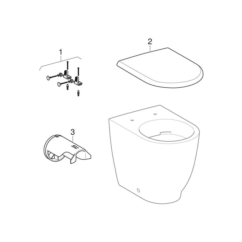 Geberit Acanto Stand-WC Tiefspüler, erhöht, wandbündig, geschlossene Form, Rimfree ... GEBERIT-500602012 4022009353228 (Abb. 10)