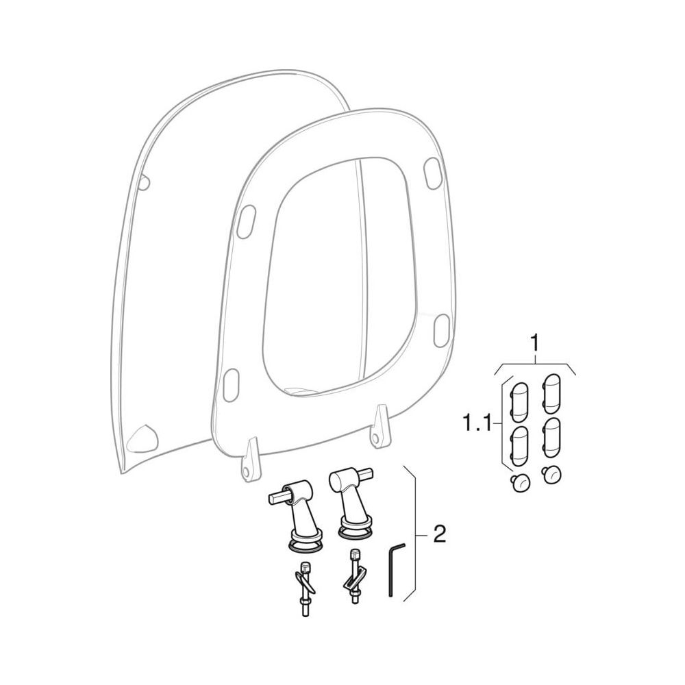 Geberit Citterio WC-Sitz mit Absenkautomatik, Befestigung von oben, Weiß/glänzend... GEBERIT-500540011 4025416608738 (Abb. 10)