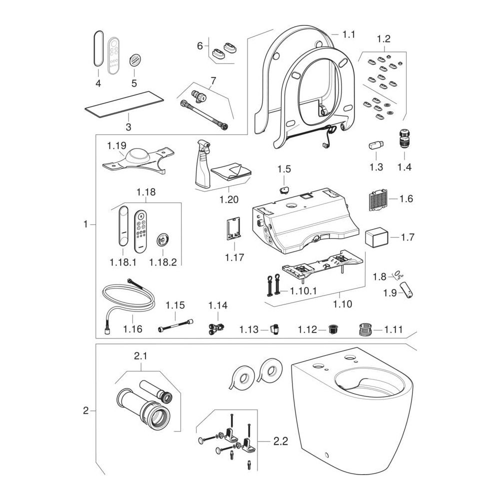 Geberit Dusch-WC AquaClean Tuma Comfort Stand-WC, 51,5x36x56cm, KeraTect, Weiß/Glas... GEBERIT-146310SI1 4025410677815 (Abb. 14)