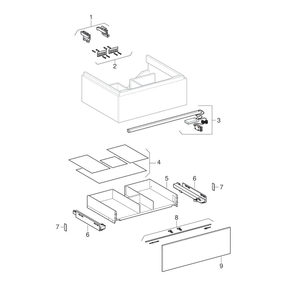 Geberit Xeno2 Unterschrank für Waschtisch, 1 Schublade, 58x22x46,2cm, sculturagrau/... GEBERIT-500505431 4025416611646 (Abb. 10)
