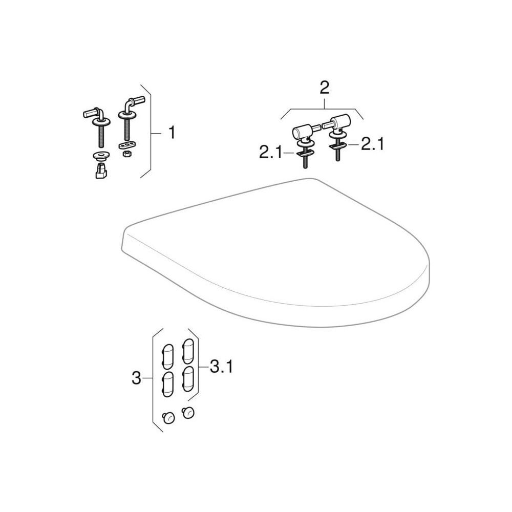 Geberit Renova Plan WC-Sitz eckiges Design, Befestigung von oben mit Absenkautomatik... GEBERIT-572145000 4022009294422 (Abb. 4)