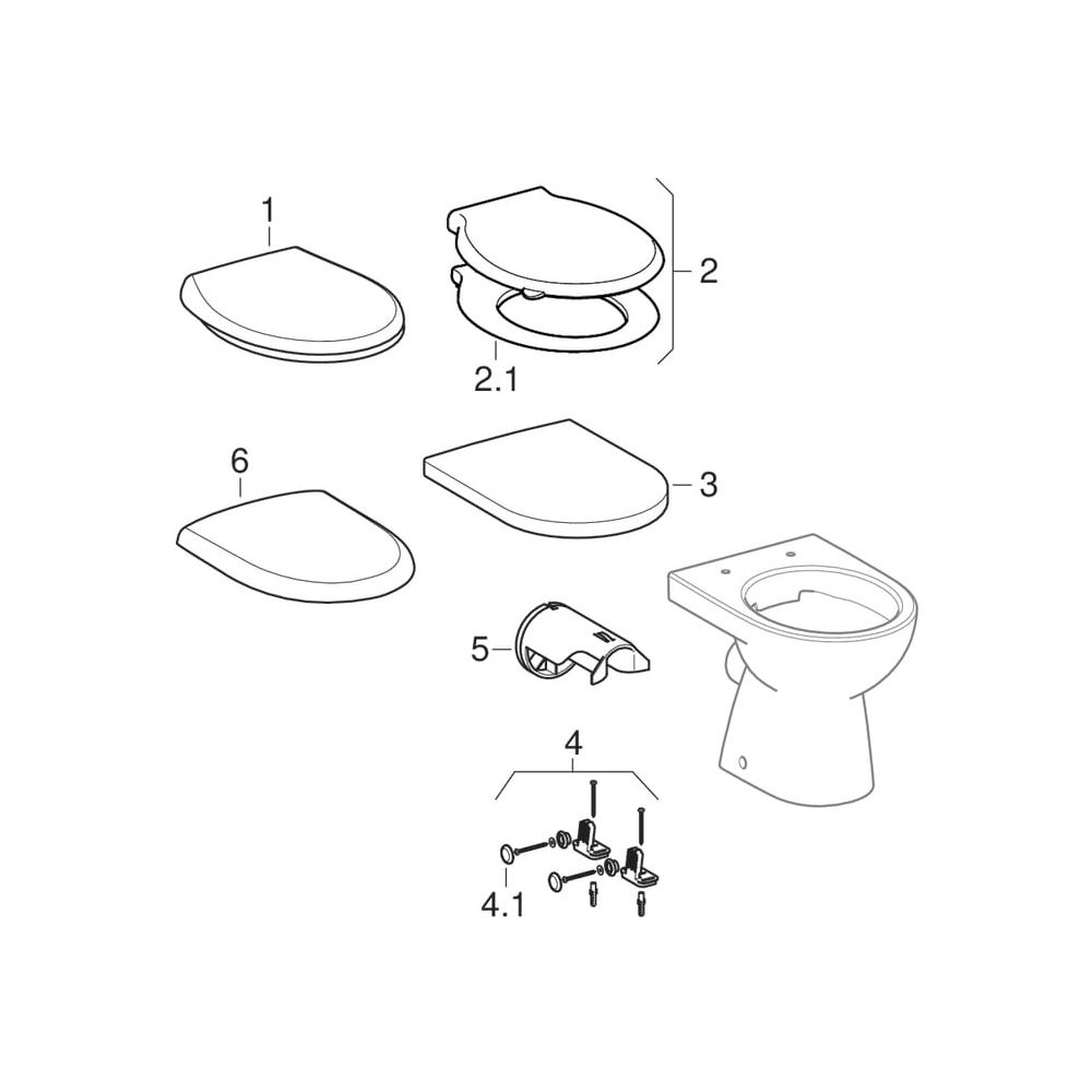 Geberit Renova Stand-WC Tiefspüler, Abgang horizontal, teilgeschlossene Form, Rimfr... GEBERIT-500480002 4025410715067 (Abb. 10)