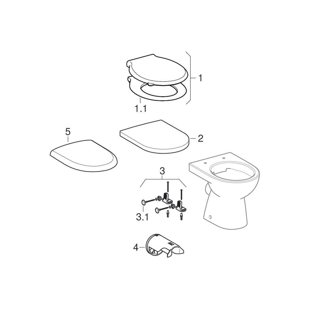 Geberit Renova Stand-WC Tiefspüler, Rimfree, 40x35,5x49cm, Sanitärkeramik, Pergamon... GEBERIT-500480002 4025410715067 (Abb. 19)