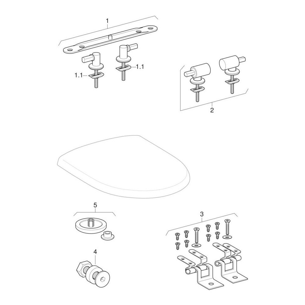 Geberit Visit WC-Sitz ohne Absenkautomatik, Befestigung vorne, Weiß/glänzend... GEBERIT-571150000 4022009207484 (Abb. 4)