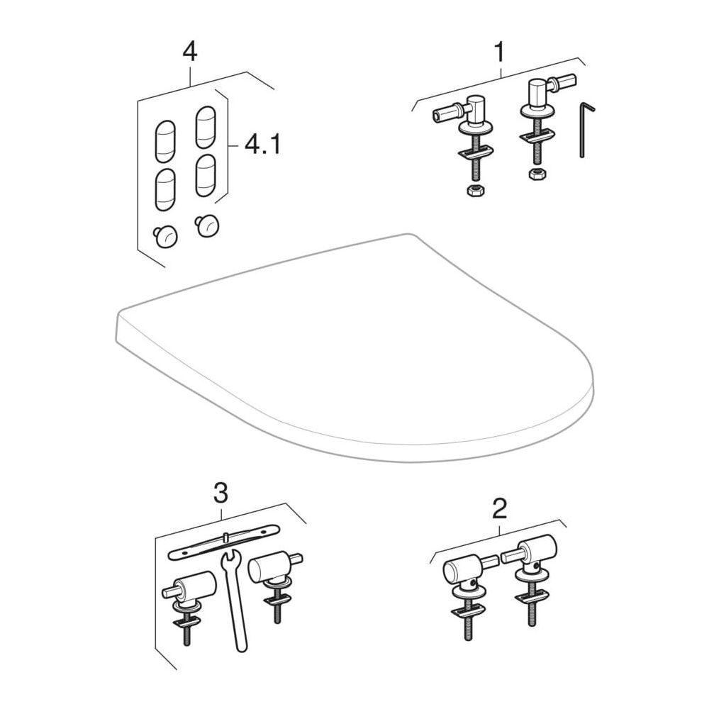 Geberit Acanto WC-Sitz mit Absenkautomatik, ohne Quick-Release-Scharniere, Befestig... GEBERIT-500660012 4025416589402 (Abb. 11)