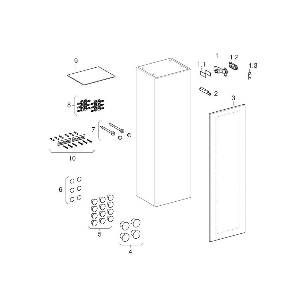 Geberit Smyle Square Mittelhochschrank mit 1 Tür, 36x118x29,9cm, Lava lackiert matt... GEBERIT-500361JK1 4025416433613 (Abb. 10)
