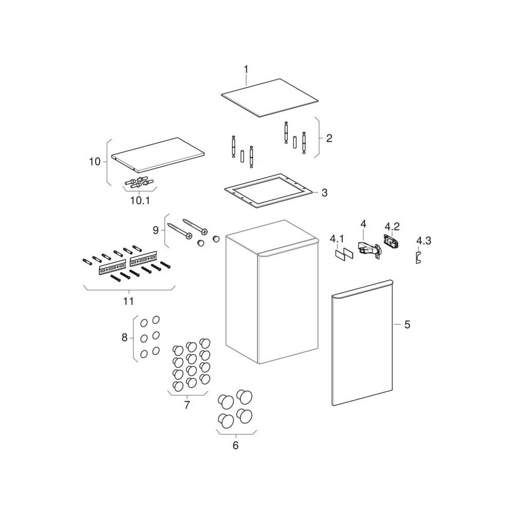 Geberit Smyle Square Seitenschrank, 1 Tür, 36x60x32,6cm, Sandgrau/lackiert hochgl, ... GEBERIT-500359JL1 4025416352631 (Abb. 10)