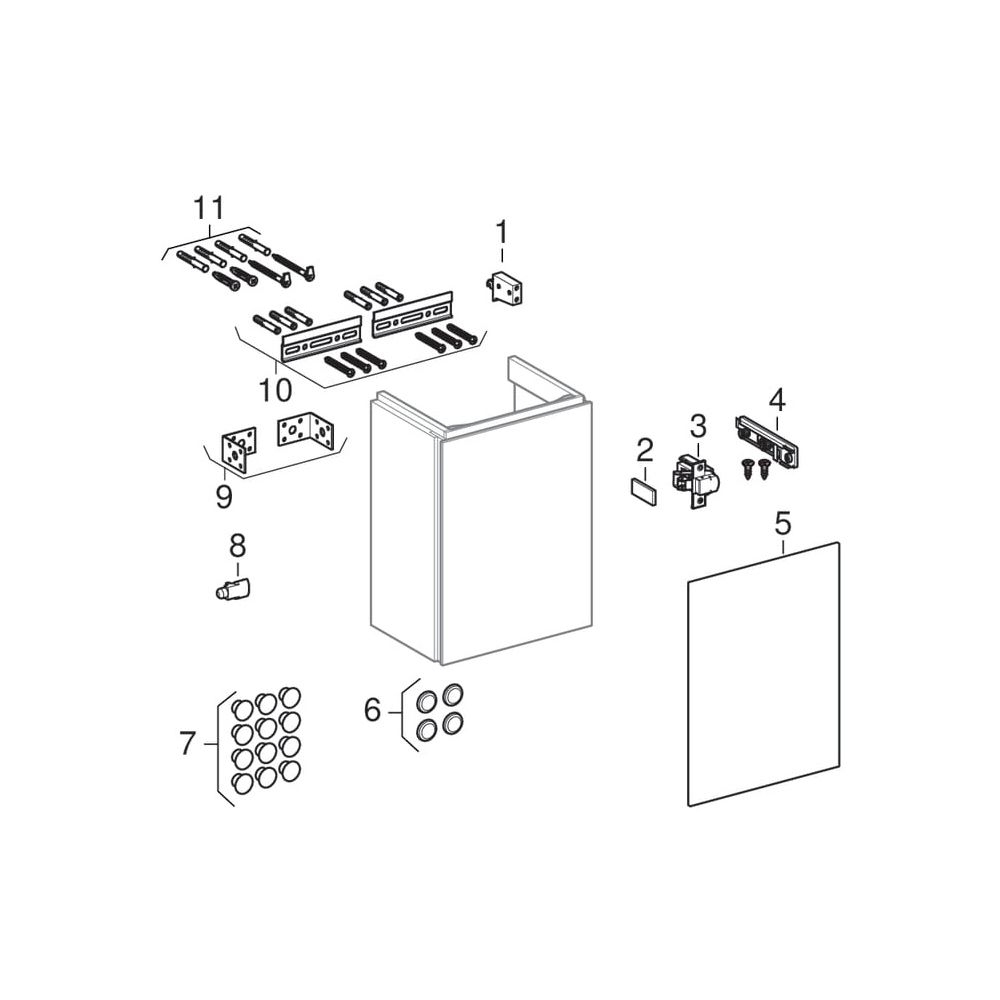 Geberit Xeno2 Unterschrank für Handwaschbecken, mit 1 Tür, 38x52,5x26,5cm, scultura... GEBERIT-500502431 4025416611561 (Abb. 10)