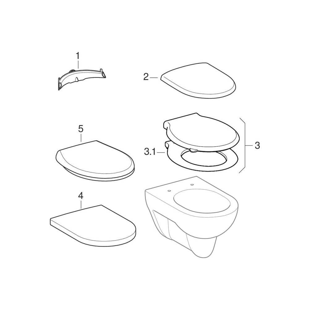 Geberit Renova Wand-WC Tiefspüler Tiefe 54cm, Manhattan... GEBERIT-203040010 4022009285062 (Abb. 10)
