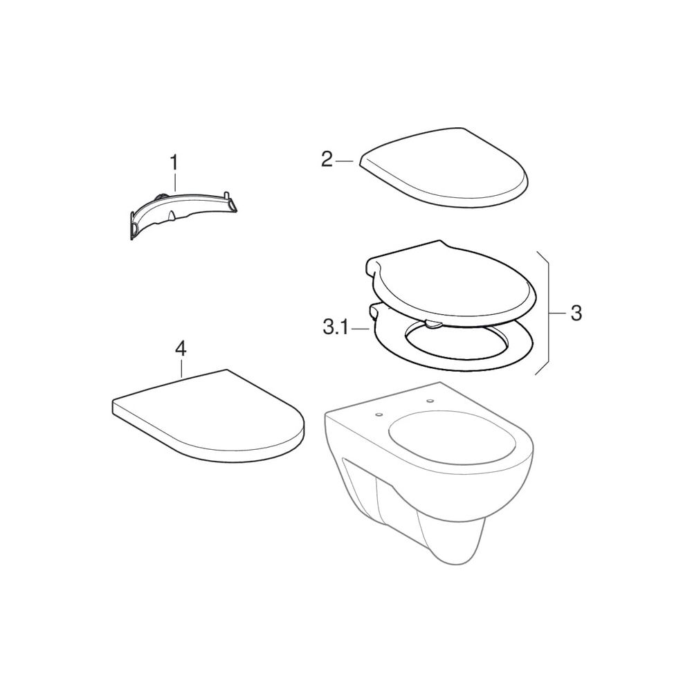 Geberit Wand-WC Flachspüler Renova, 34x35,5x54cm, Sanitärkeramik, Weiß... GEBERIT-203140000 4022009285253 (Abb. 16)