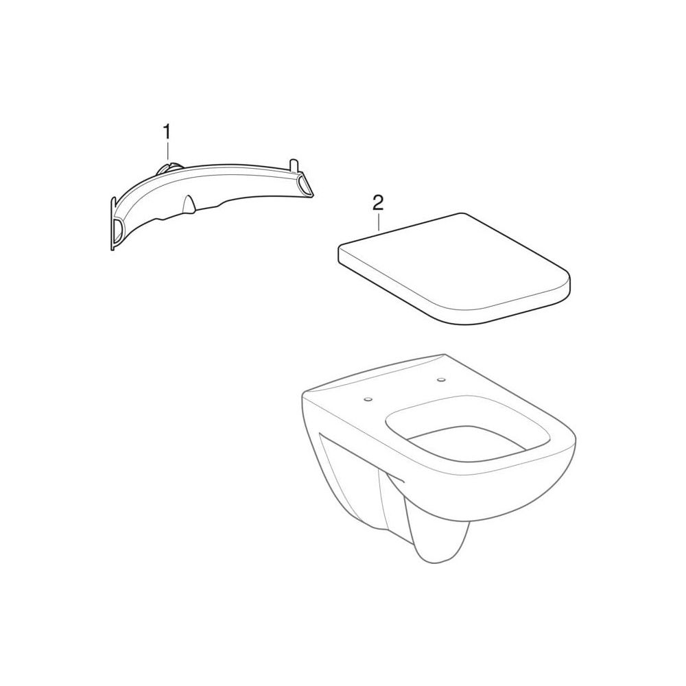 Geberit Renova Plan Set Wand-WC Tiefspüler, mit WC-Sitz Tiefe 54cm, Weiß... GEBERIT-501758001 4025410893017 (Abb. 10)