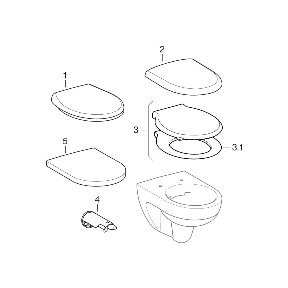 Geberit Renova Wand-WC Tiefspüler, Rimfree Tiefe 54cm, Weiß/KeraTect... GEBERIT-203050600 4022009315769 (Abb. 10)