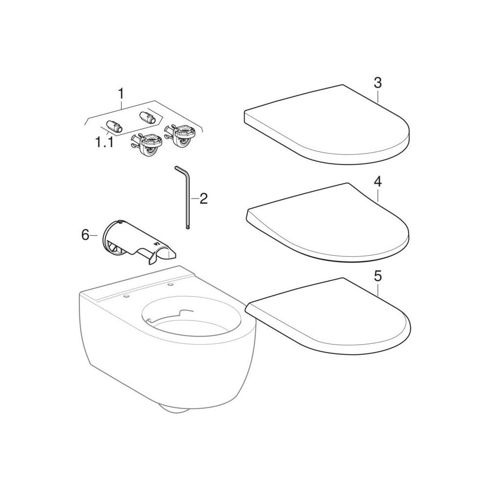 Geberit iCon Set Wand-WC Tiefspüler, verkürzte Ausladung, geschlossene Form, Rimfre... GEBERIT-500814001 4025410717917 (Abb. 10)