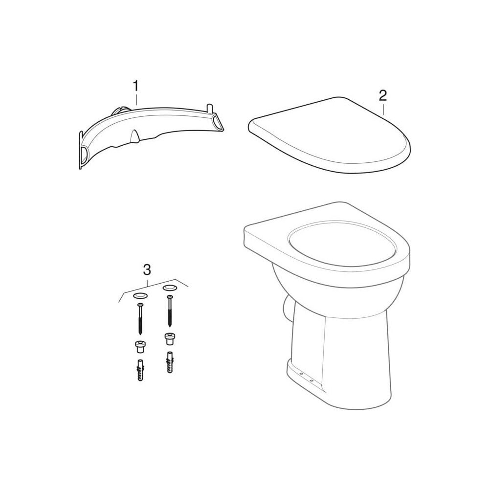 Geberit Renova Comfort Stand-WC Flachspüler, erhöht, Höhe 49cm, Abgang vertikal Tie... GEBERIT-218521000 4022009353686 (Abb. 11)