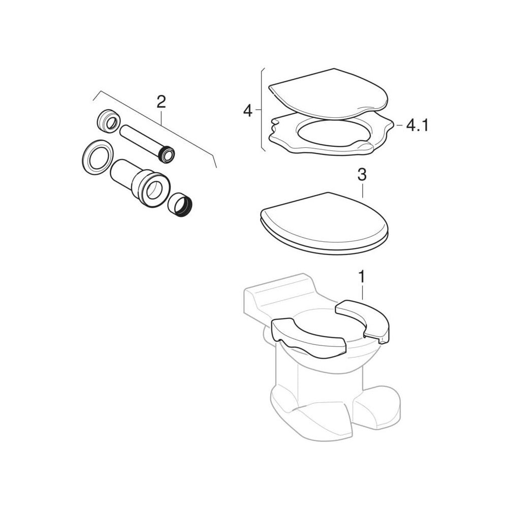 Geberit Bambini Stand-WC für Kinder, Tiefspüler, Löwentatzendesign, für WC-Sitz Tie... GEBERIT-212000000 4022009021981 (Abb. 10)