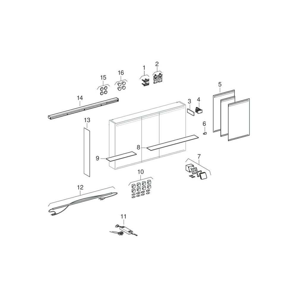 Geberit Option Spiegelschrank mit Beleuchtung drei Türen 120x70x15cm Korpus außen v... GEBERIT-500207001 4025416353911 (Abb. 11)