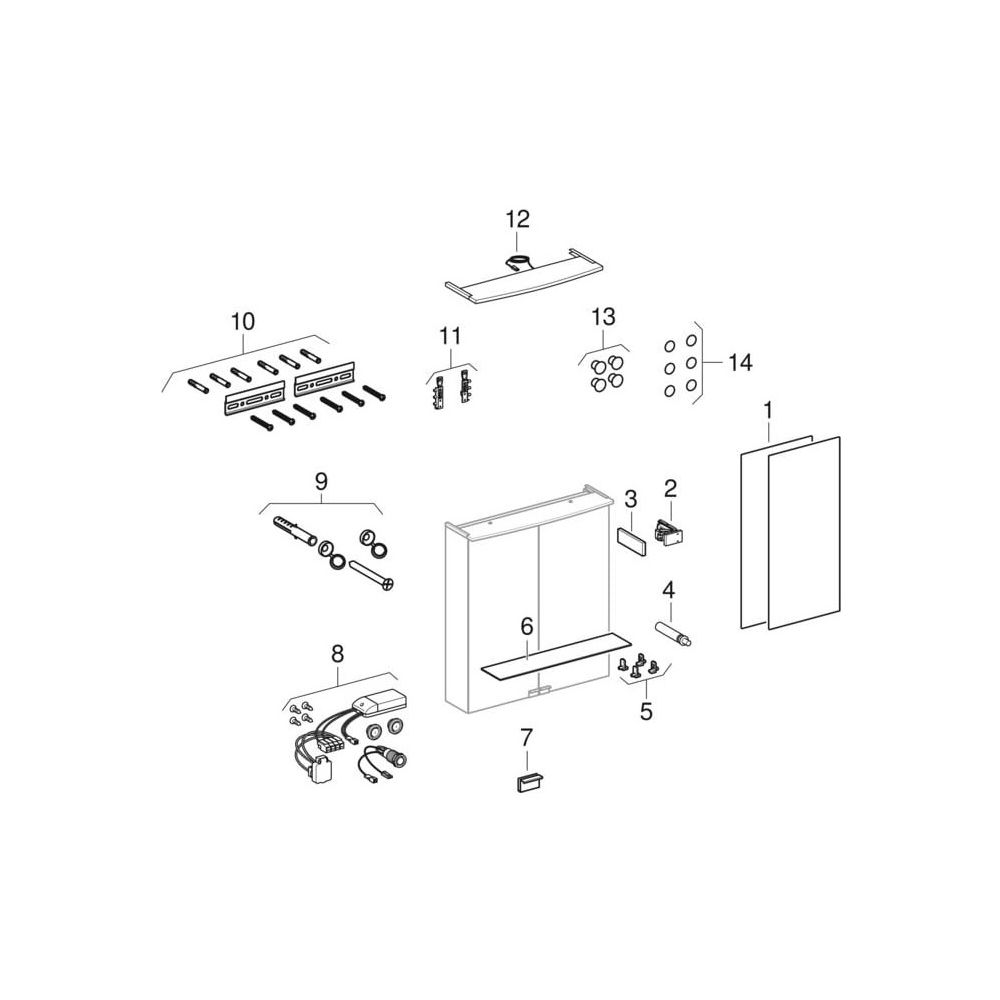 Geberit Option Basic Spiegelschrank, Beleuchtung, 2 Türen, 60x67,7x18cm, CEE 7/4,7/... GEBERIT-500273001 4025416428954 (Abb. 10)
