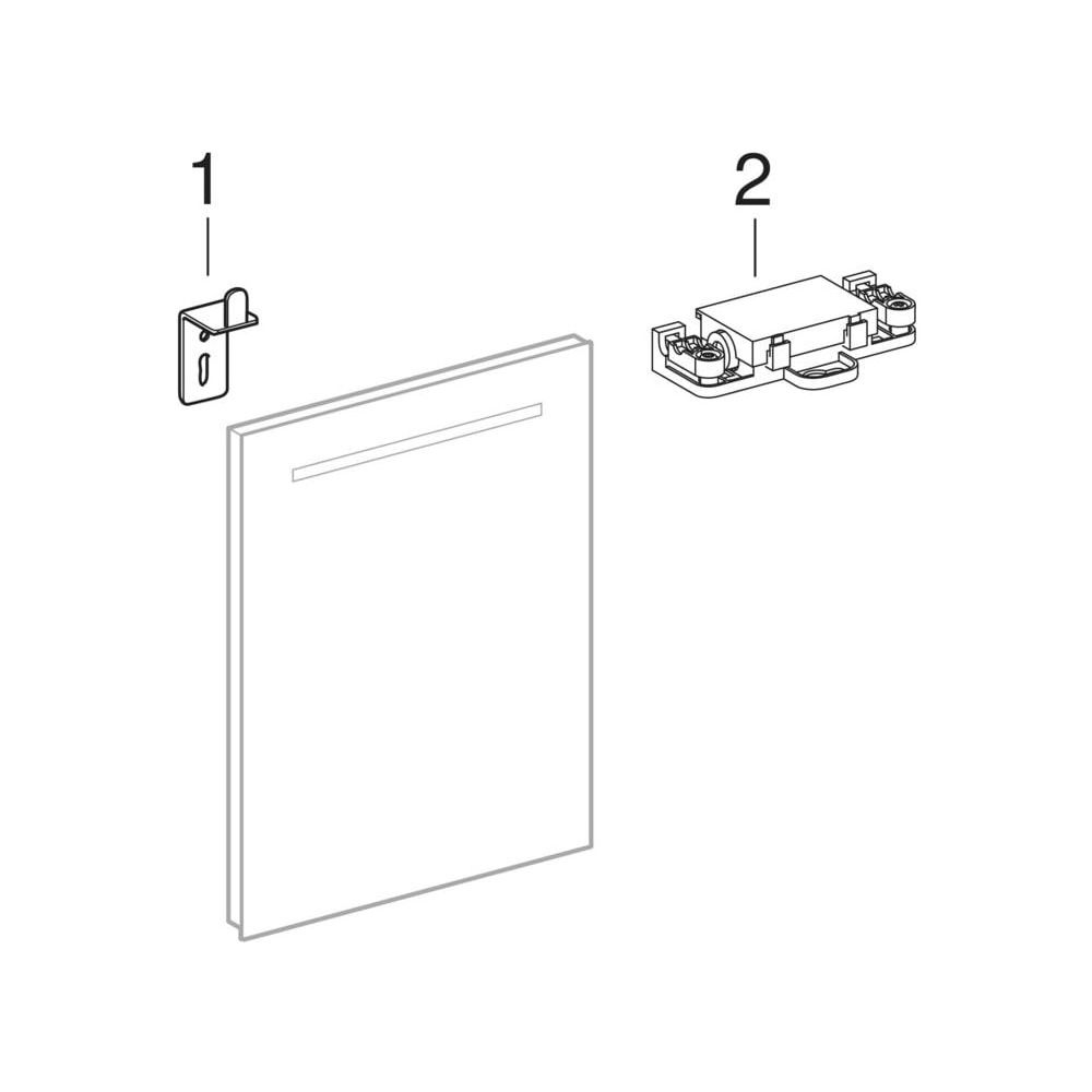 Geberit Renova Compact Lichtspiegel, Breite 60cm, Höhe 65cm, Aluminium eloxiert... GEBERIT-862360000 4022009329759 (Abb. 12)