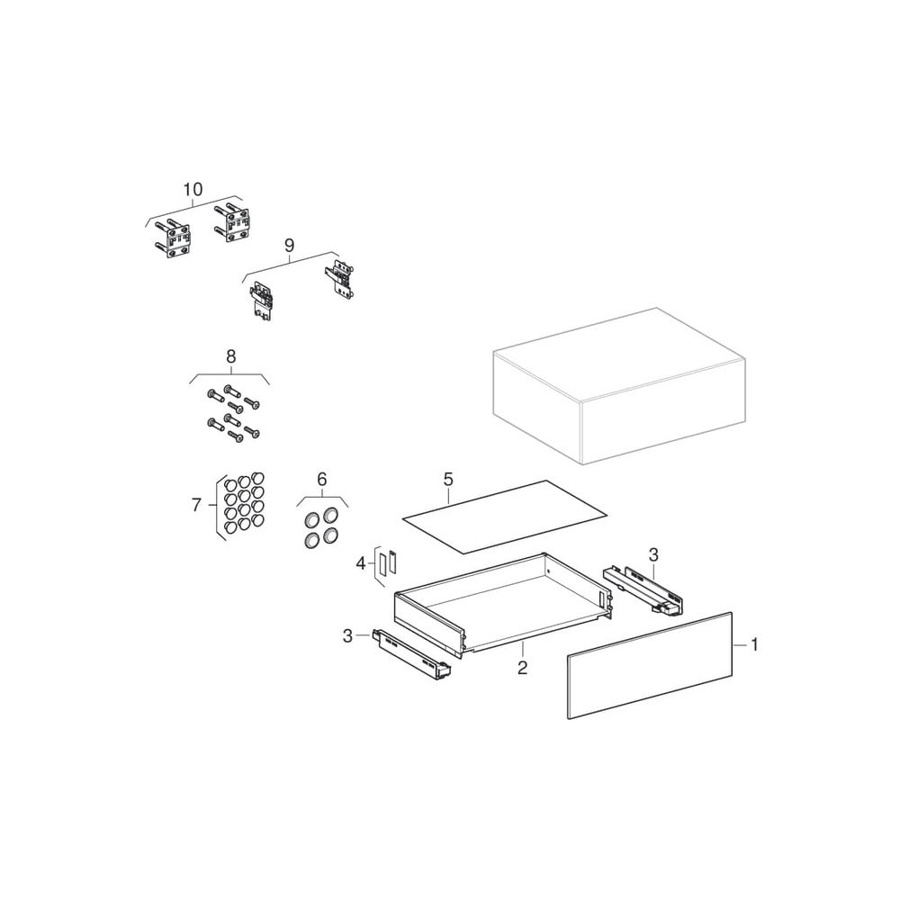 Geberit Xeno2 Seitenschrank 1 Schublade, 58x20x46,2cm, sculturagrau/Melamin Holzstr... GEBERIT-500507431 4025416611707 (Abb. 10)
