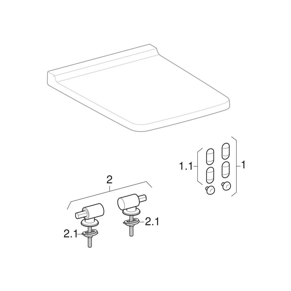 Geberit Xeno2 WC-Sitz mit Absenkautomatik, mit Quick-Release-Scharniere, Befestigun... GEBERIT-500833011 4025410725097 (Abb. 11)