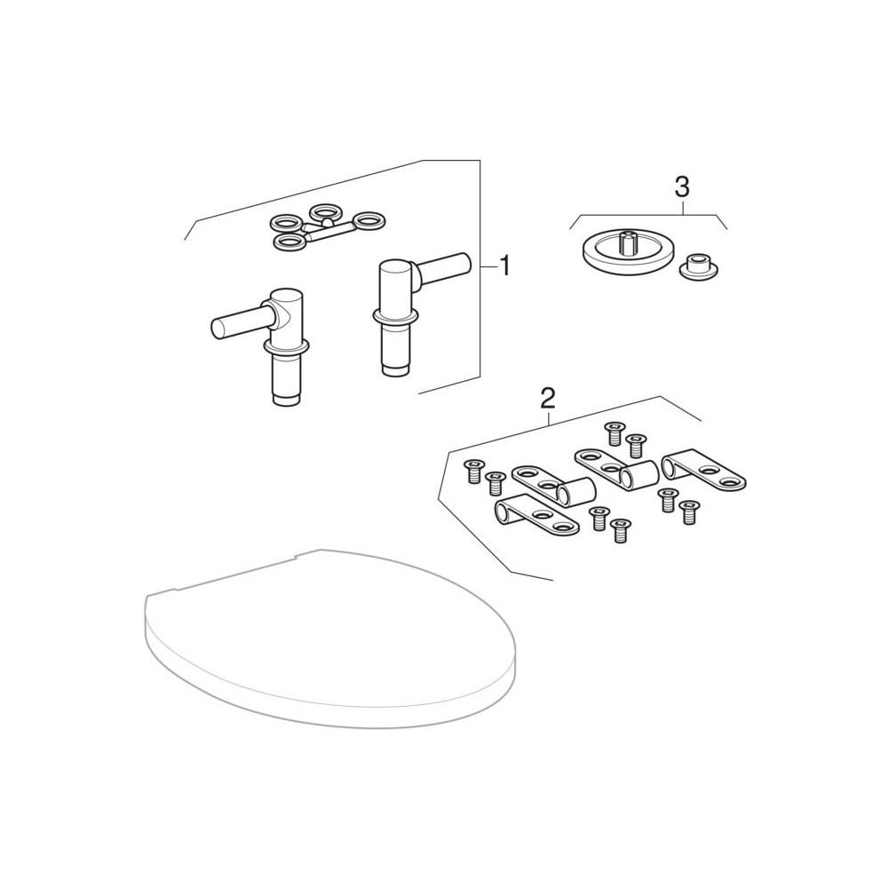 Geberit Cleo WC-Sitz ohne Absenkautomatik, Befestigung von oben, Weiß/glänzend... GEBERIT-573660000 4022009294941 (Abb. 4)