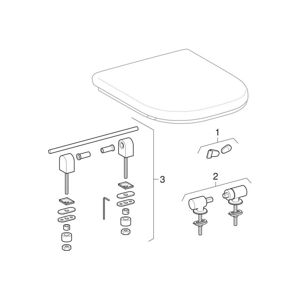 Geberit Renova Comfort WC-Sitz barrierefrei, eckiges Design, Befestigung von unten,... GEBERIT-572830000 4022009353396 (Abb. 10)