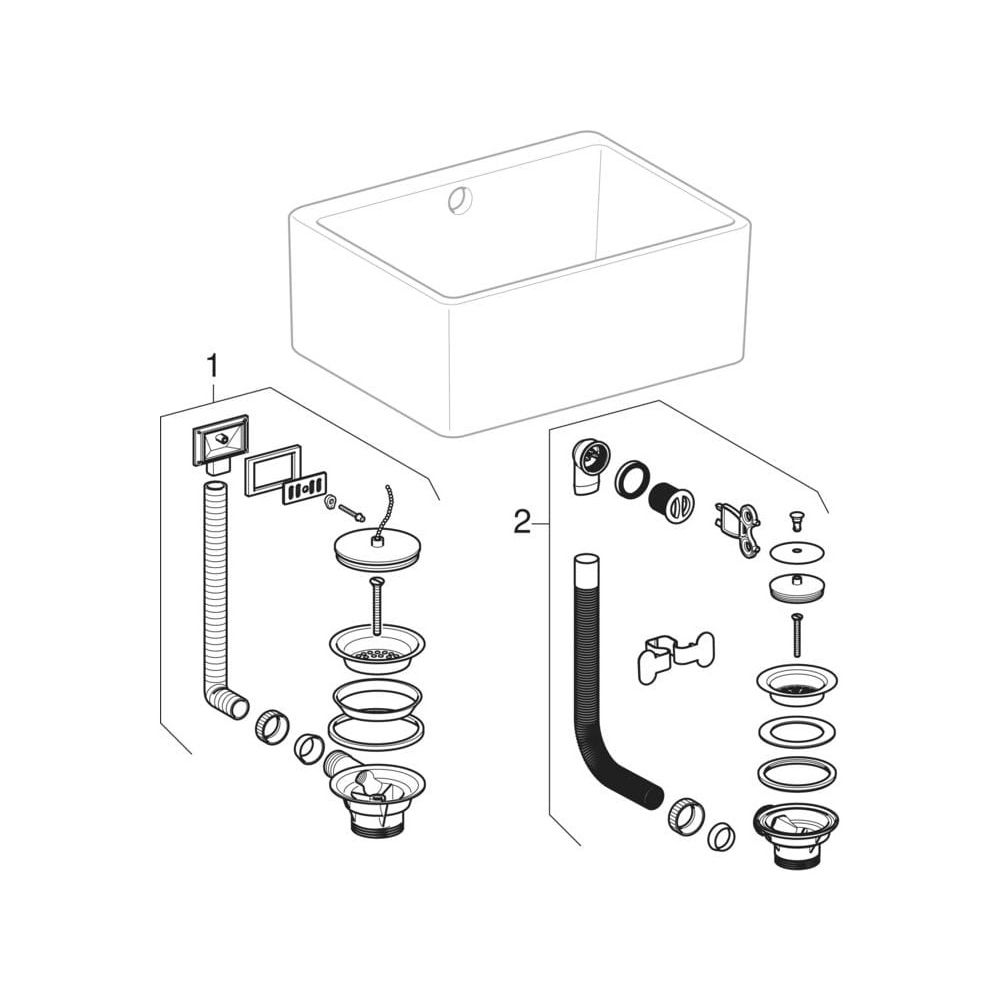 Geberit Mehrzweckbecken Publica, 60x20x50cm, Sanitärkeramik, Weiß, 361360000... GEBERIT-361360000 4022009080520 (Abb. 14)