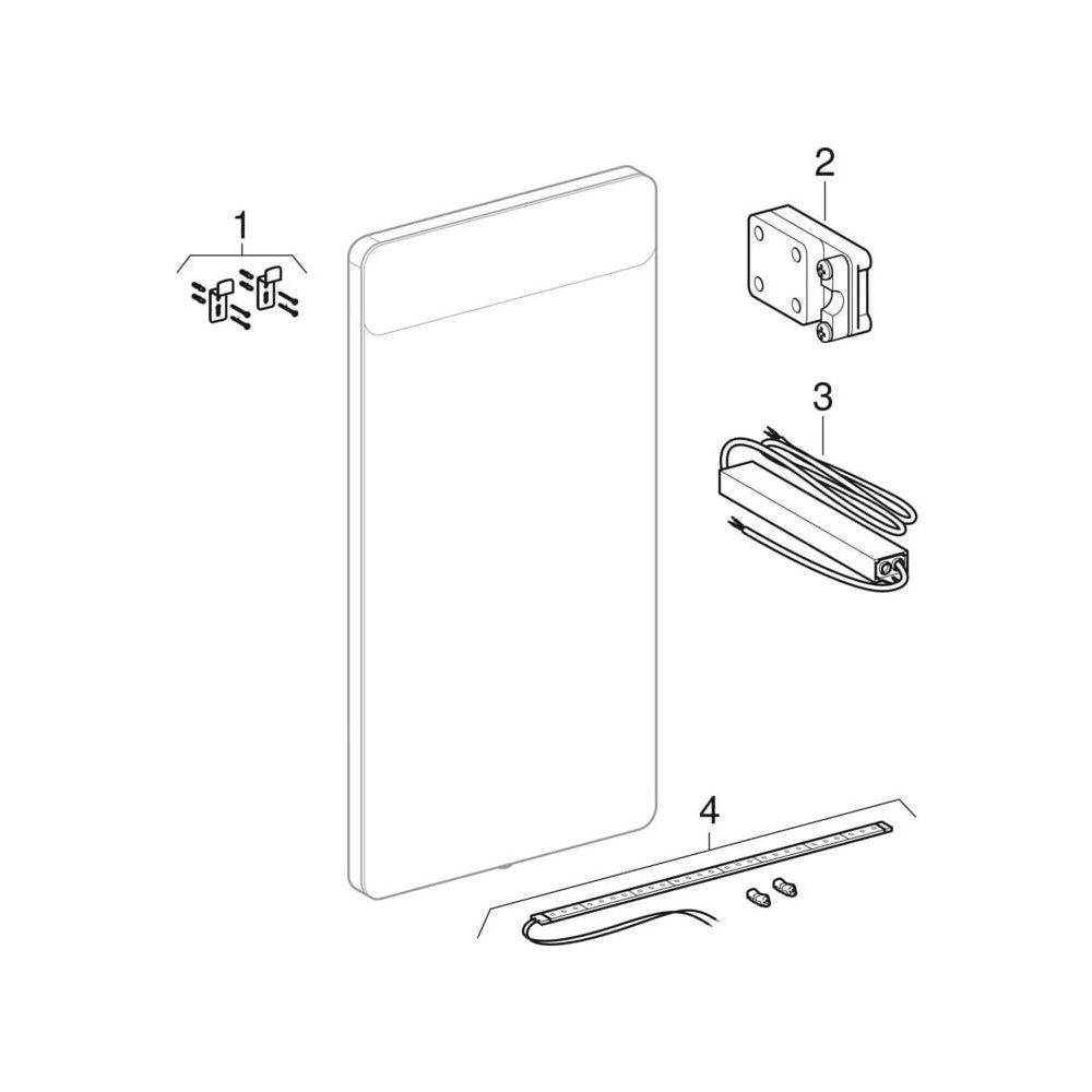 Geberit Option Square Lichtspiegel Beleuchtung oben, Breite 90cm, Höhe 65cm, Alumin... GEBERIT-819200000 4022009327625 (Abb. 11)
