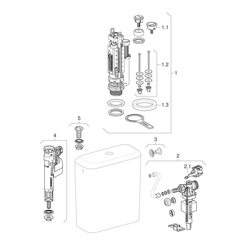 Geberit iCon Stand-WC für Aufputzspülkasten aufgesetzt, Tiefspüler, geschlossene Fo... GEBERIT-200460000 4022009332520 (Abb. 13)