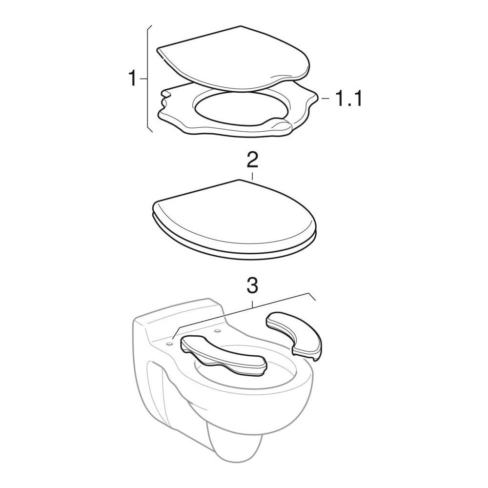 Geberit Bambini Wand-WC für Kinder, Tiefspüler, für WC-Sitz Tiefe 53,5cm, Weiß... GEBERIT-201700000 4022009014662 (Abb. 10)