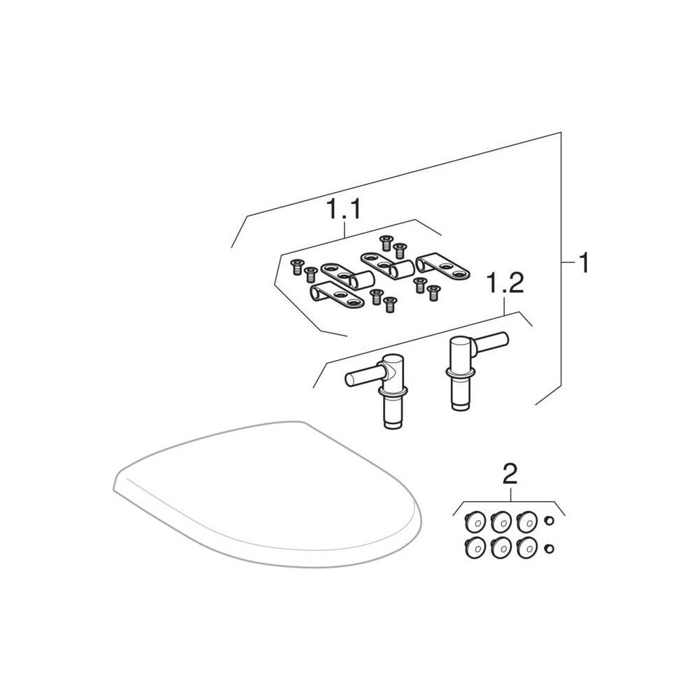 Geberit Mango WC-Sitz ohne Absenkautomatik, Befestigung von unten, Weiß/glänzend... GEBERIT-573800000 4022009161342 (Abb. 4)